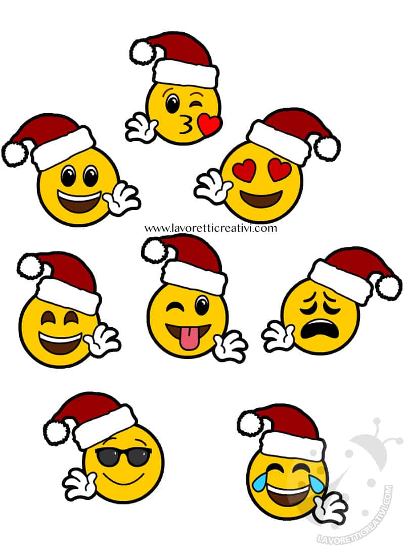 Emoticon Di Natale.Emoticon Di Natale Da Stampare Per Bambini Lavoretti Creativi