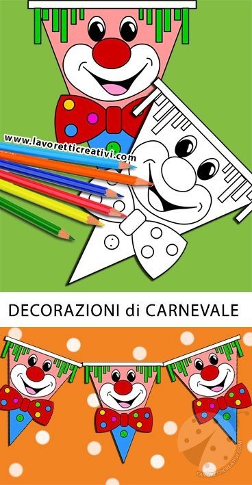 Bandierine per Carnevale con pagliaccio