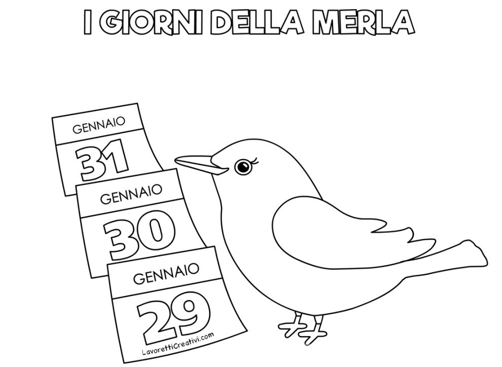 I Giorni Della Merla 2025 Scuola Primaria I giorni della merla Disegni da colorare - Lavoretti Creativi