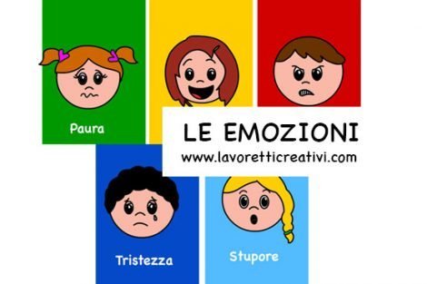 Le emozioni dei bambini - Bambini con emozioni da colorare