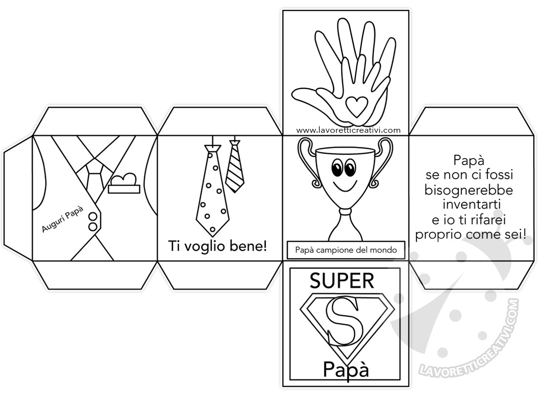 Lavoretti per la Festa del papà Cubo con messaggi - Lavoretti Creativi