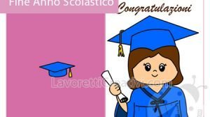 biglietti fine scuola bambina