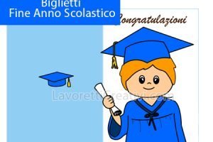 biglietti fine scuola bambino