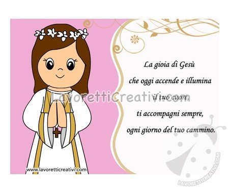 Biglietto Auguri Prima Comunione Bambina Lavoretti Creativi