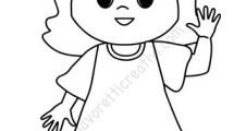 bambina saluta disegno