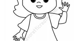 bambina saluta disegno