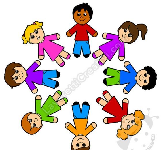 bambini formano cerchio scuola infanzia