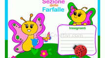 Cartello porta aula farfalle