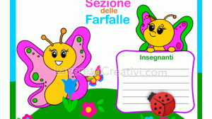 Cartello porta aula farfalle