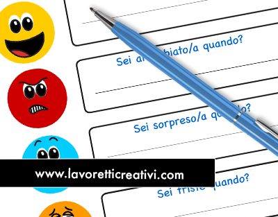 Scheda didattica per bambini sulle emozioni