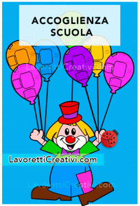 Pagliaccio con palloncini per l’aula