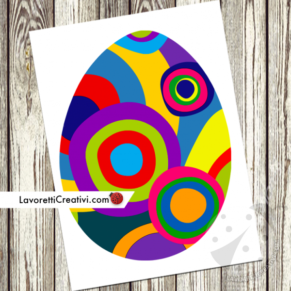 Uovo Di Pasqua Con Cerchi Colorati In Stile Kandinsky Lavoretti Creativi