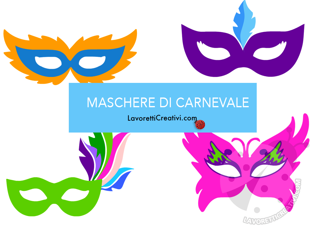 4 Maschere di Carnevale colorate