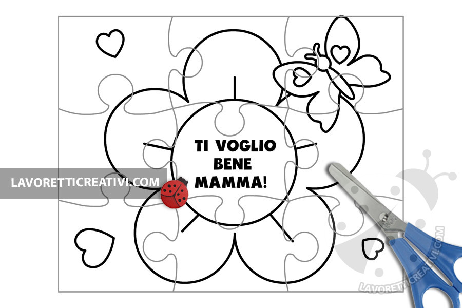 Puzzle Per La Festa Della Mamma Da Colorare Lavoretti Creativi