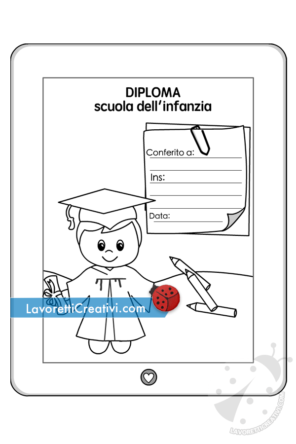 Diploma Di Fine Anno Per La Scuola Dell Infanzia Lavoretti Creativi