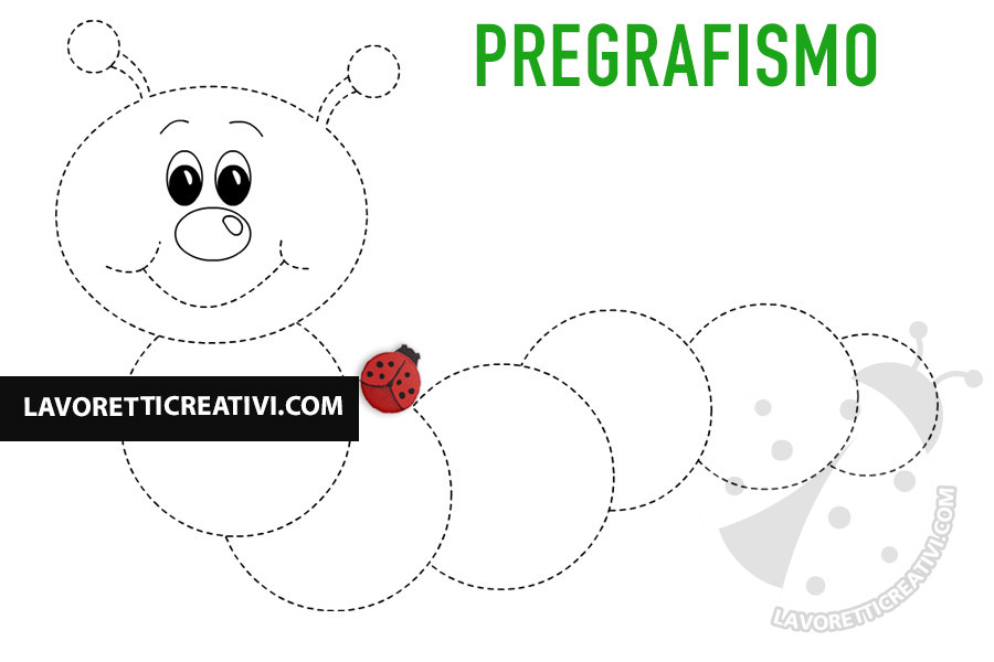 Disegni Di Natale Tratteggiati.Scheda Di Pregrafismo Con Bruco Lavoretti Creativi