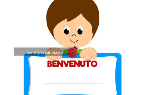 Targhetta di benvenuto con bambino
