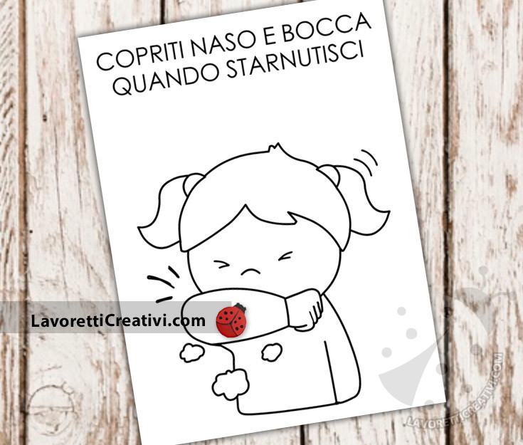 Starnutire Nel Gomito Disegno Da Colorare Lavoretti Creativi