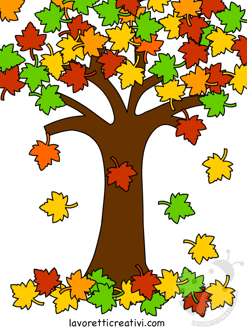 albero autunno foglie cadono