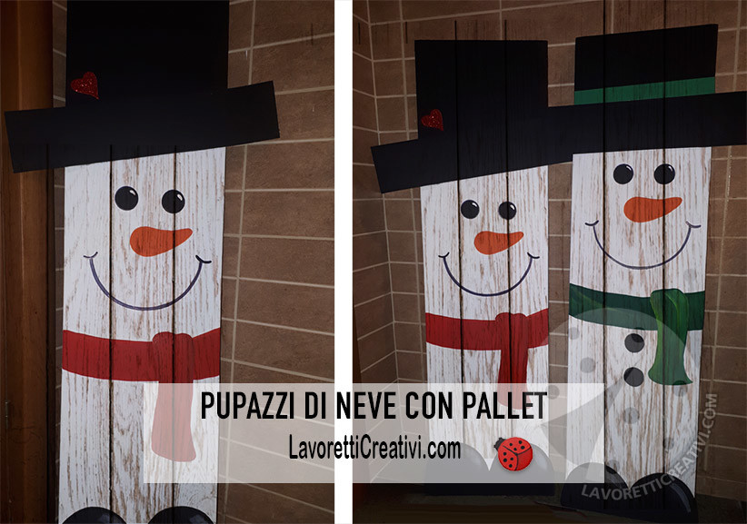 Pupazzi di neve con pallet fai da te