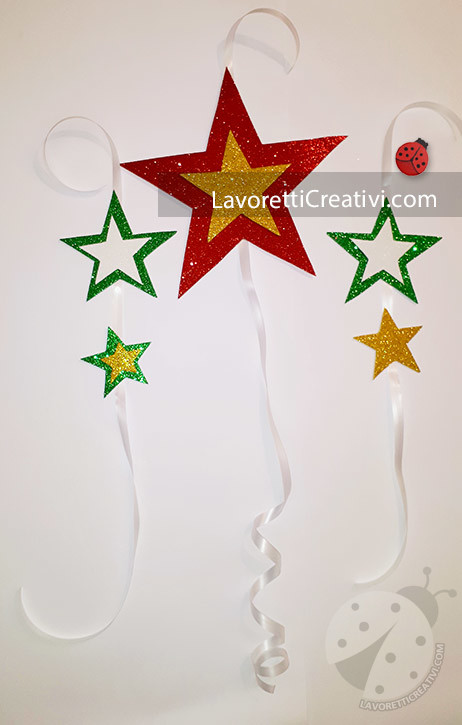 Stelle glitter per decorazioni natalizie 7 stelline brillanti