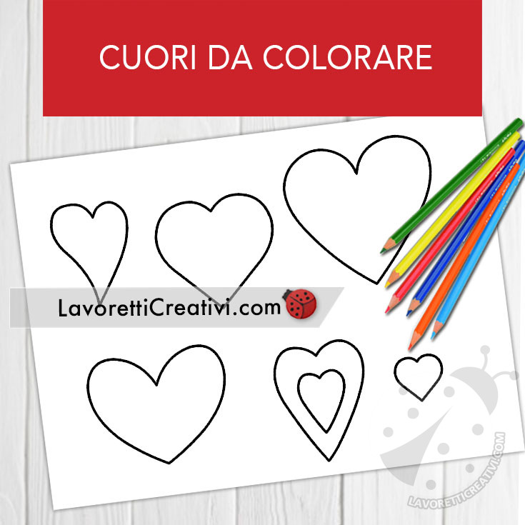 Disegno di cuori per San Valentino da colorare