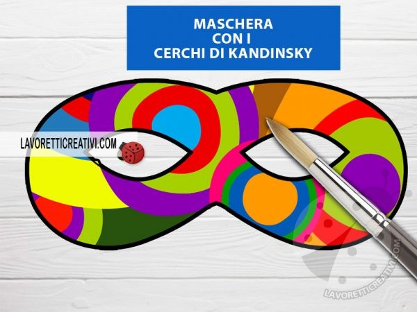 maschera carnevale con cerchi n stile Kandinsky