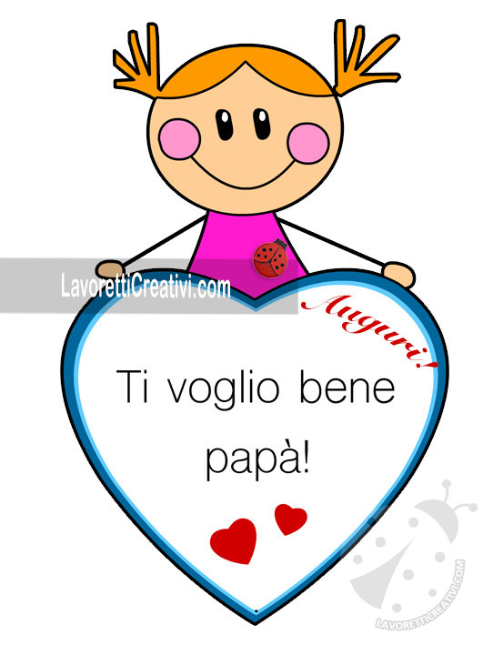 festa papa cuore bambina