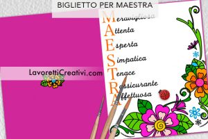 biglietto acrostico maestra