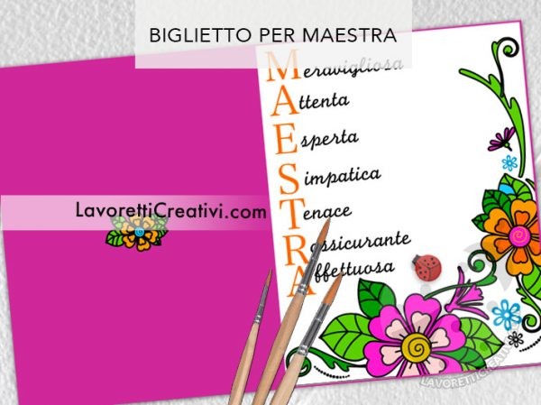 biglietto acrostico maestra