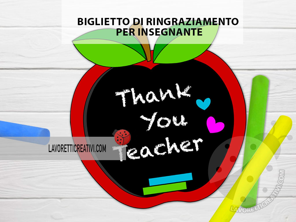 biglietto ringraziamento insegnante