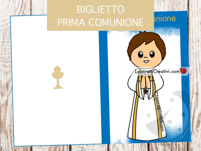Biglietto Augurio Frasi Prima Comunione Prima Comunione biglietto con bambino - Lavoretti Creativi