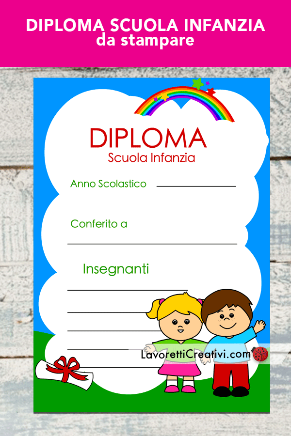 diploma scuola infanzia bambini