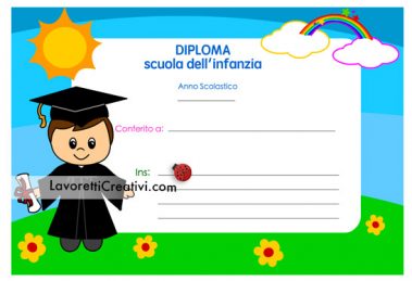 diploma scuola infanzia bambino