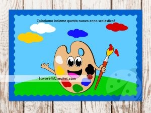 Cartellone tavolozza con pennello