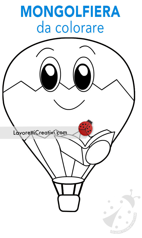 Mongolfiere da colorare 7 disegno mongolfiera