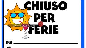 cartello chiuso ferie