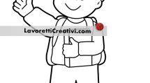disegno bambino zaino