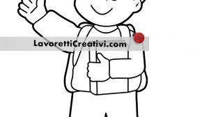 disegno bambino zaino