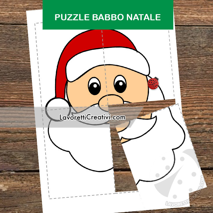 Lavoretto Natale: puzzle con Babbo Natale