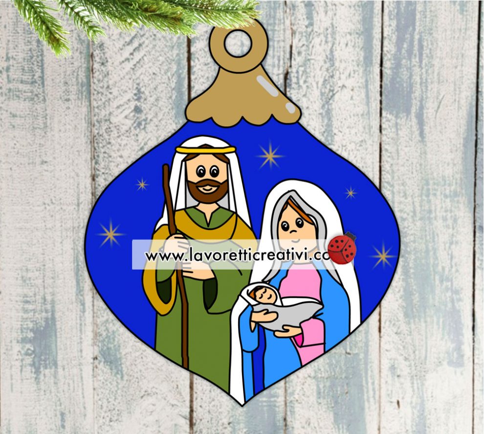 Palla Natalizia Con Natività Per Albero Di Natale Myriam - 7