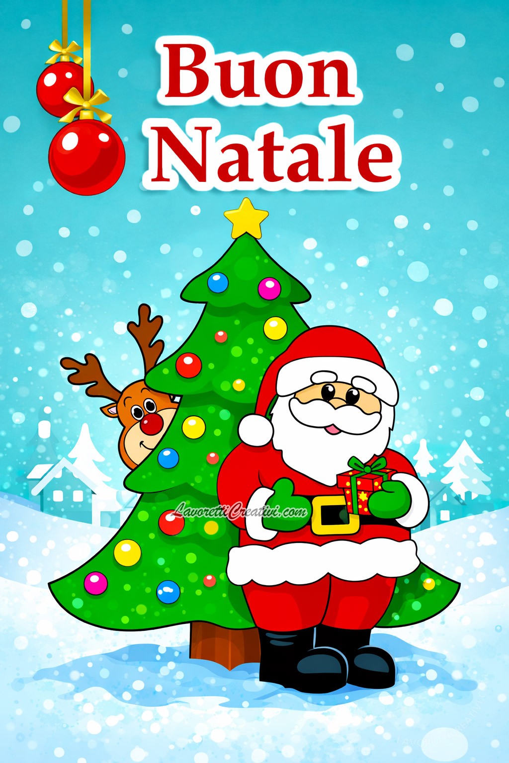 Buongiorno e Buon Natale immagine 8 buon natale babbo natale e renna