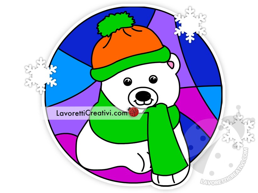 Decorazioni invernali con orso bianco