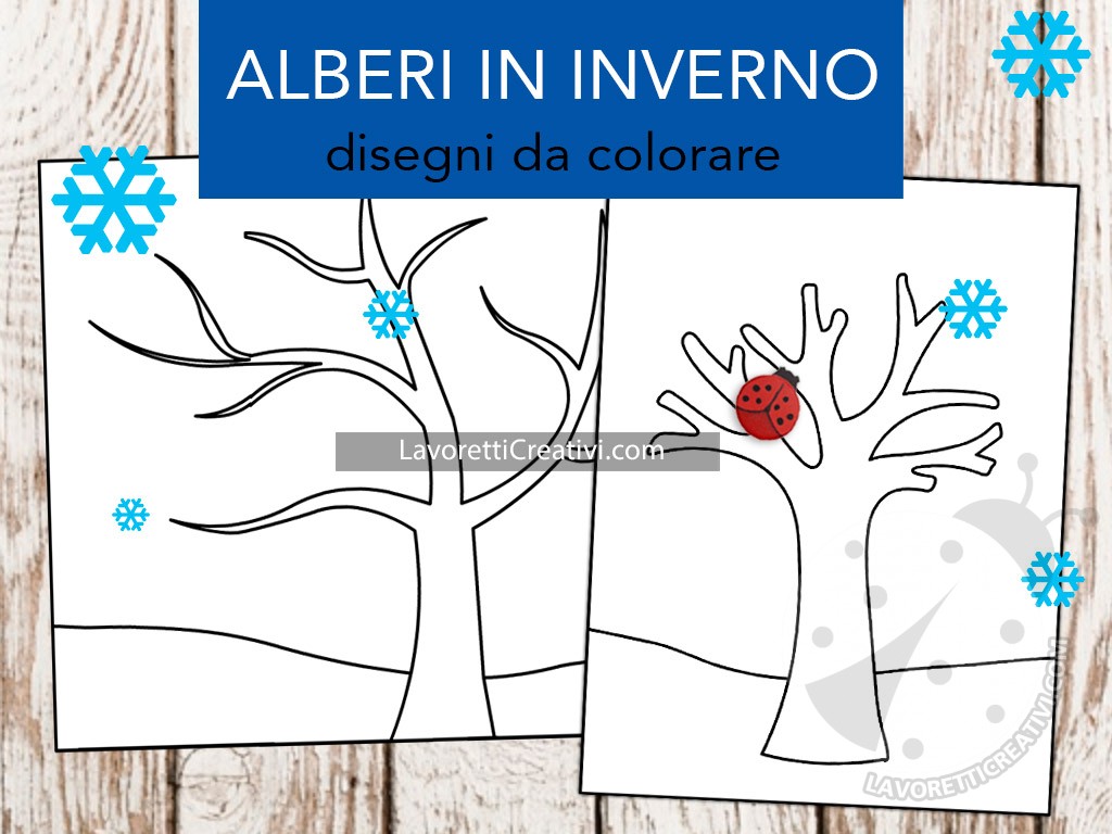 disegni alberi in inverno