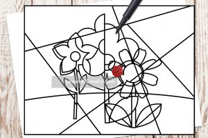 fiori astratti disegno