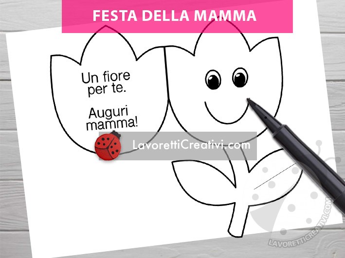 Festa della Mamma: biglietto con tulipano