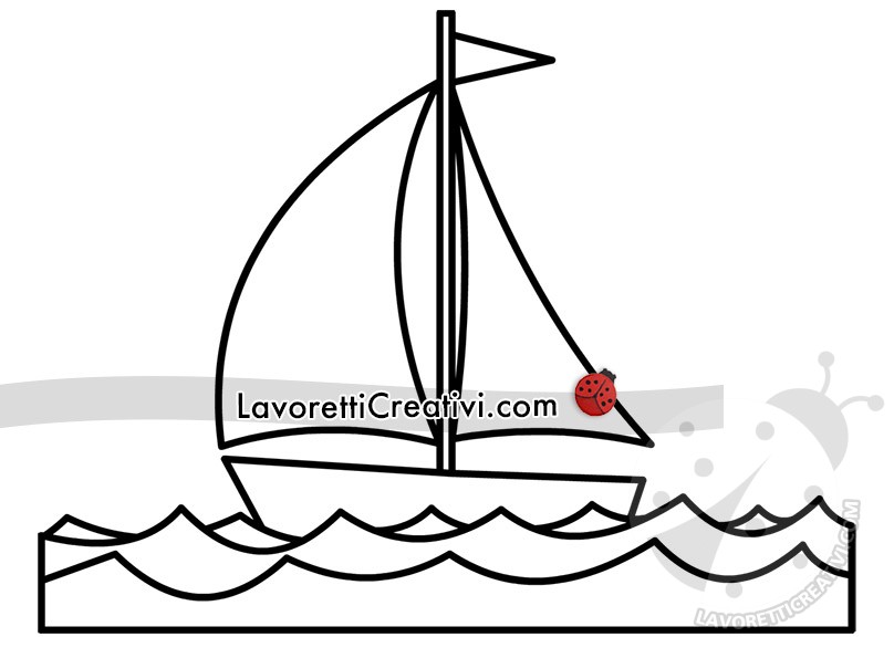 Barca da colorare. Barca disegno da stampare.