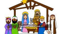 disegno presepe colorato