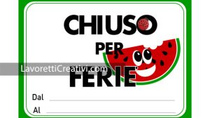 cartello chiuso per ferie
