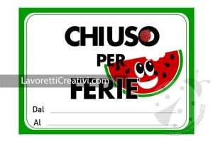 cartello chiuso per ferie